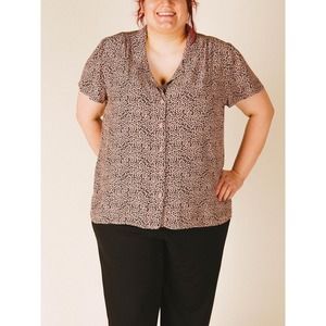 LACAUSA Margot Printed Blouse - Animal - Beige Multi/Muse Leopard Print